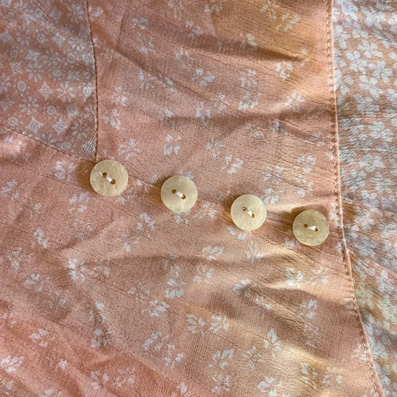 Peach Ruffled Button-Down Dress - Picture 8 of 9